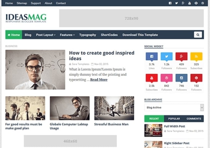 Ideas Mag Premium Blogger Template Download