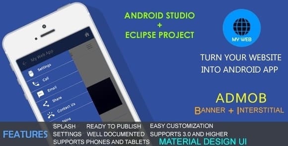 My Web App Material Design UI AdMob