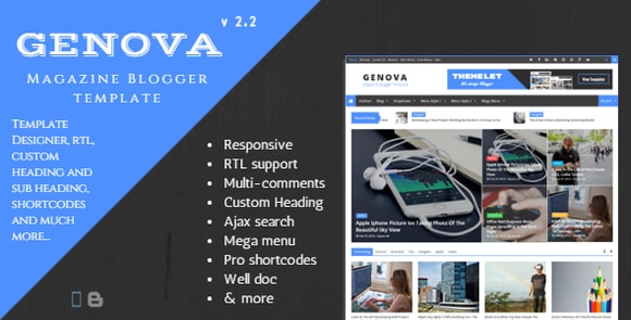 Genova News and Magazine Responsive Blogger Template