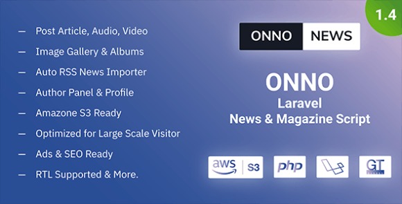 ONNO Laravel News and Magazine Nulled PHP Script