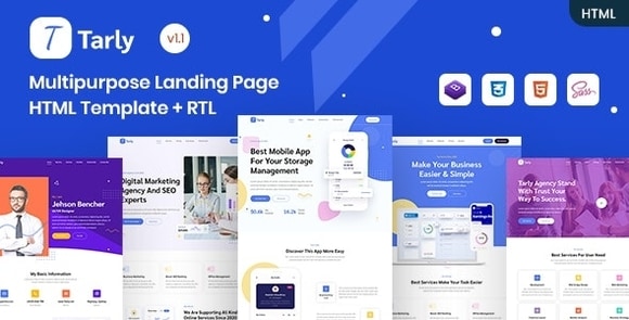 Tarly Multipurpose Landing Page HTML Template Download