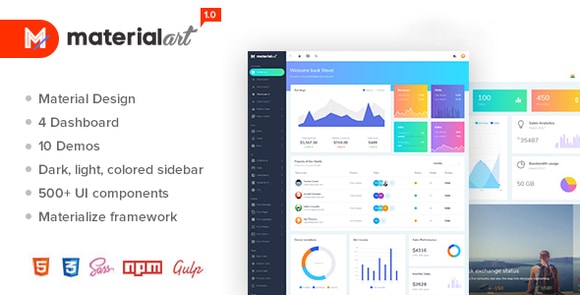 Materialart Powerful Material Admin Template Download