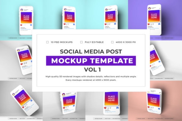 Social Media Post Mockup Bundle Download