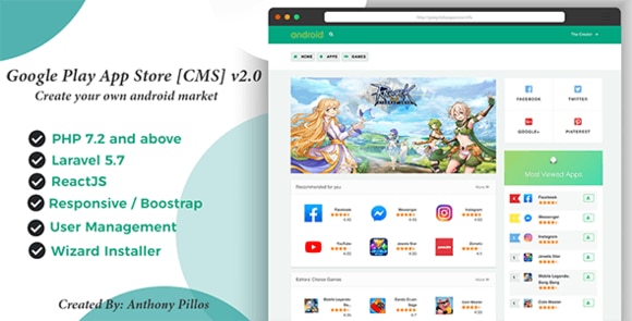 Google Play App Store CMS Script Nulled