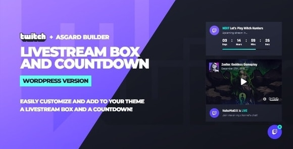Twitch LiveStream Box and Countdown WordPress Plugin Download
