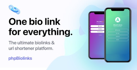 BioLinks Bio Links URL Shortener and QR Codes Generator SAAS Nulled Script
