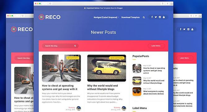 Reco Rresponsive Premium Blogger Template