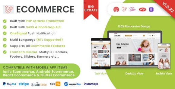 Laravel Ecommerce Universal Store PHP Script