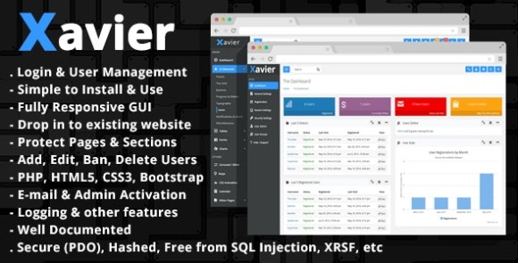 Xavier PHP Login Script and User Management Admin Panel Script