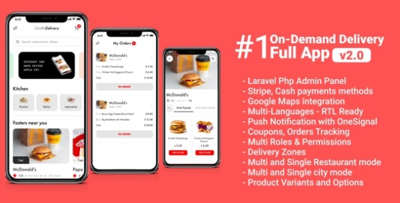 Food Delivery Full App with Backend Giraffy Delivery App Source Code