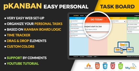 pKANBAN Personal Task Board PHP Script