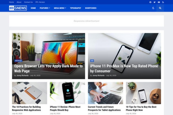 GNews Premium Responsive Magazine Blogger Template Download