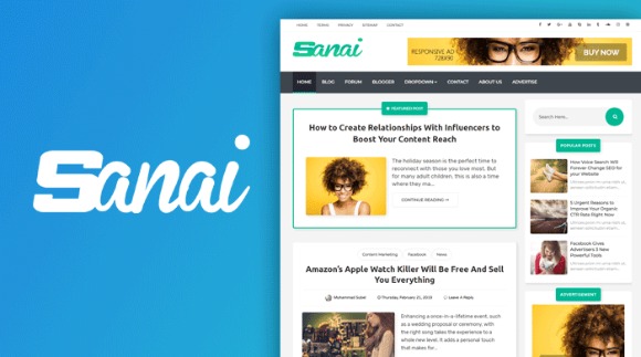 Sanai High Quality Responsive Blogger Template Premium