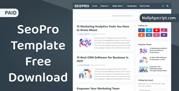 SeoPro Responsive Premium Blogger Template