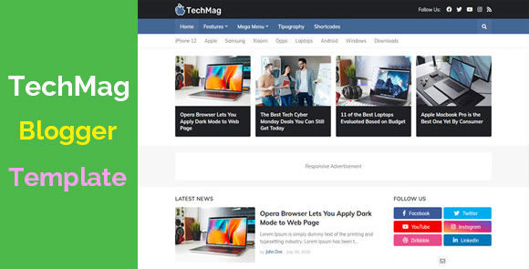 TechMag Premium Professional Blogger Template Download