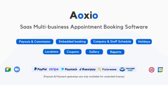 Aoxio SaaS Multi-Business Service Booking Software Nulled PHP Script