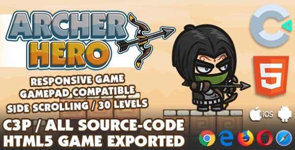 Archer Hero HTML5 Game v1.1 – With Construct 3 All Source Code