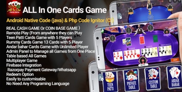 All in One Teen Patti Rummy and Andar Bahar Game App Source