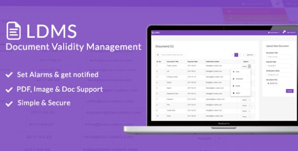 LDMS Document Validity Manager PHP Script