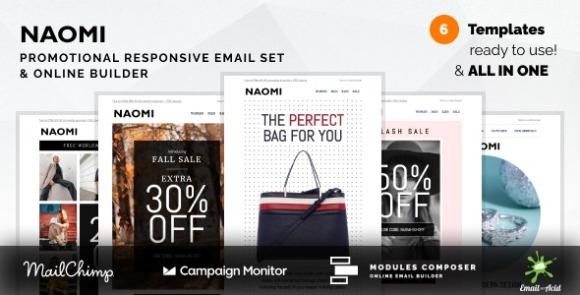Nikita Promotional Email Templates Set with Online Builder Download