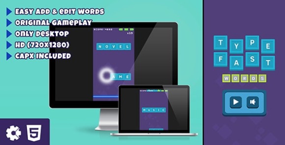 Type Fast Words HTML5 Game Source Code