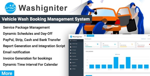 Washigniter v1.0 – Vehicle Wash Booking Management System Script