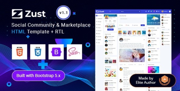 Zust Social Community & Marketplace HTML Template Download