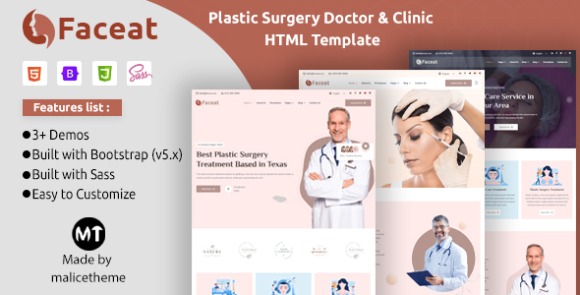 Faceat v1.0 – Plastic Surgery Doctor & Clinic HTML Template Free