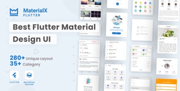 MaterialX Flutter Material Design UI App Source Code