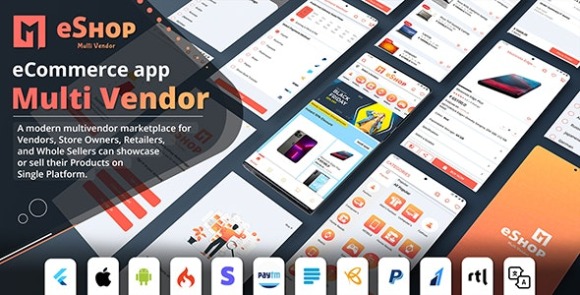 Code source complet de l'application de commerce électronique multi-fournisseurs eShop Flutter