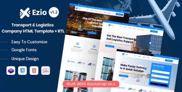 Ezio Transport and Logistics Company HTML Template Download