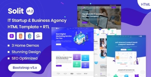 Solit IT Startup and Business Agency Template Download