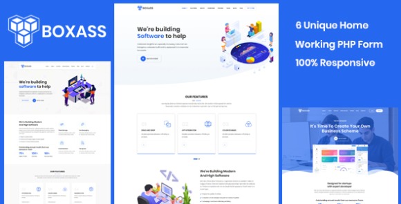 Download #Boxass v1.2 – Startup Landing Page Template Free
