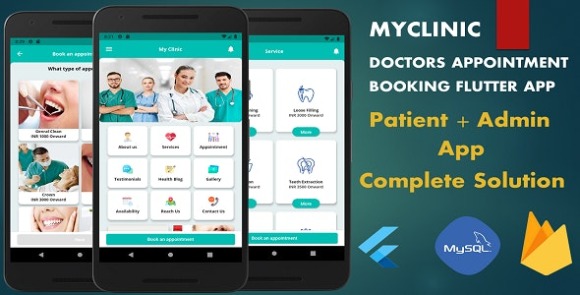 Myclinic Doctors Appointment Booking App Admin Patient Complete Solution Flutter App Source