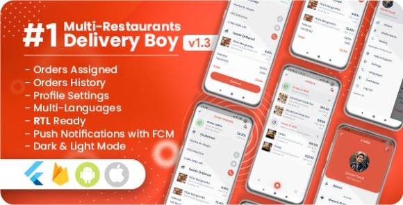 Download #Delivery Boy for Multi-Restaurants Flutter App v1.4.0 Source