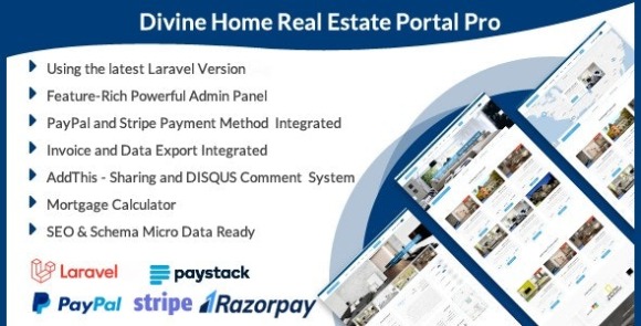 Divine Home Laravel Real Estate Portal Pro Script