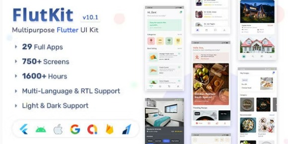 FlutKit Flutter UI Kit App Source Code