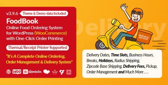 FoodBook v4.2.5 – Online Food Ordering & Delivery System for WordPress with One-Click Order Printing Plugin