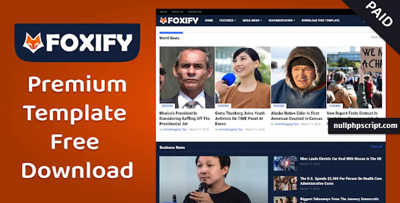 Foxify Premium Responsive Blogger Template Free Download