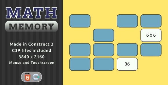 Math Memory HTML5 Math Game Source Code