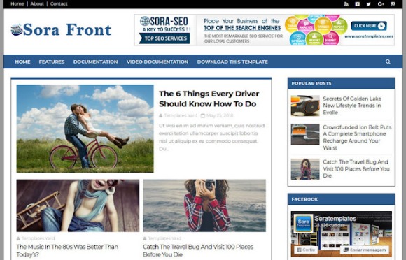 Sora Front Blogger Template Free Download