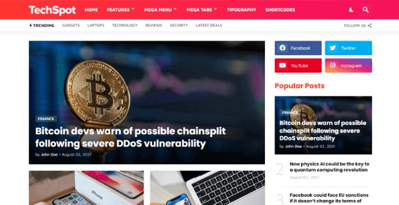 TechSpot Responsive Blog and Magazine Blogger Template Download