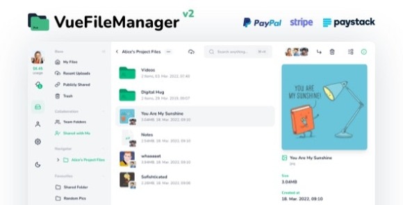 Vue File Manager Store Share and Get Files Instantly Private Cloud Build on Vue and Laravel