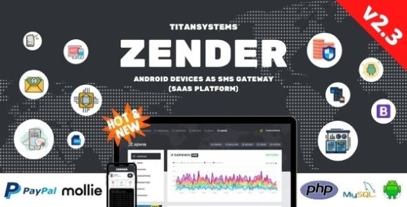 Zender Android Mobile Devices as SMS Gateway SaaS Platform Software