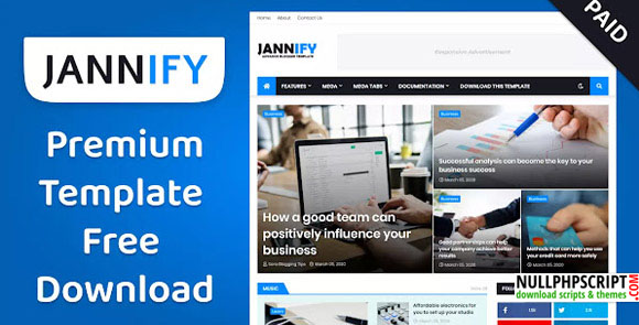 Jannify Premium Responsive Blogger Template Free Download
