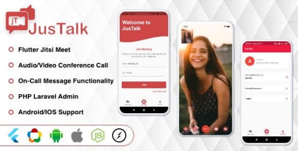 JusTalk Mobile Web Video Conference for Live Class Meeting Webinar Online Training