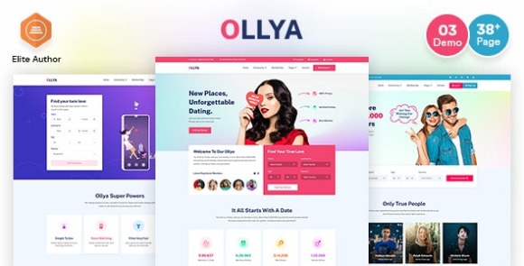 Ollya Dating and Community Site Template Download