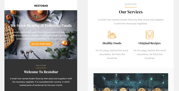 Restaurant Email HTML Template