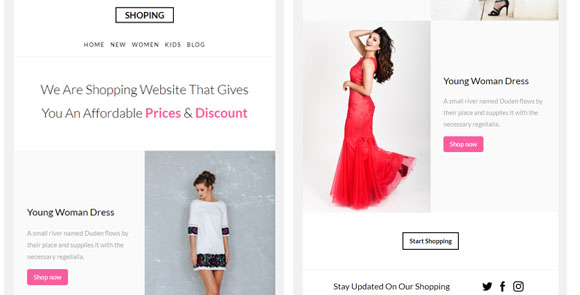 Shopping Email HTML Template Free Download