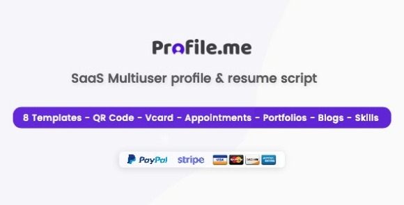 Profile.me Saas Multiuser Profile Resume and Vcard PHP Script
